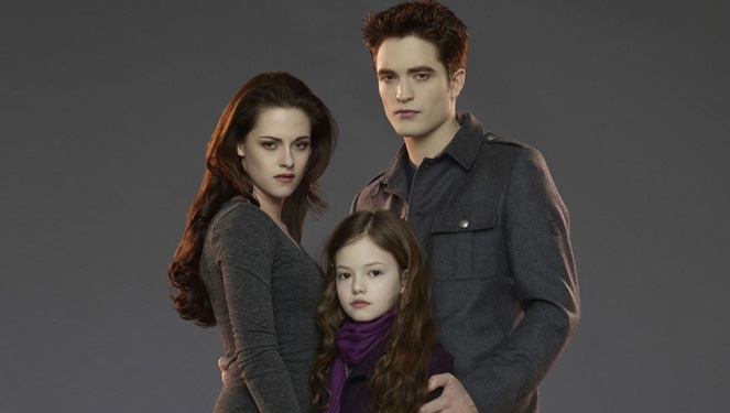 Bella, Edward, and Renesmee from the Twilight Series.