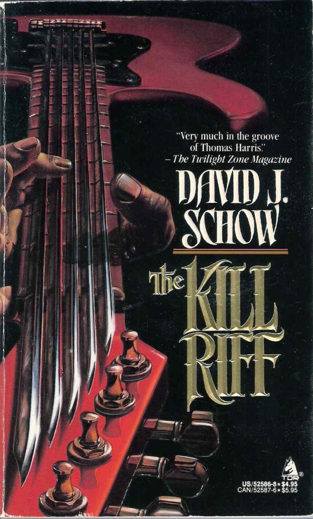 The Kill Riff cover by David J. Schow, hand playing a red electric guitar.