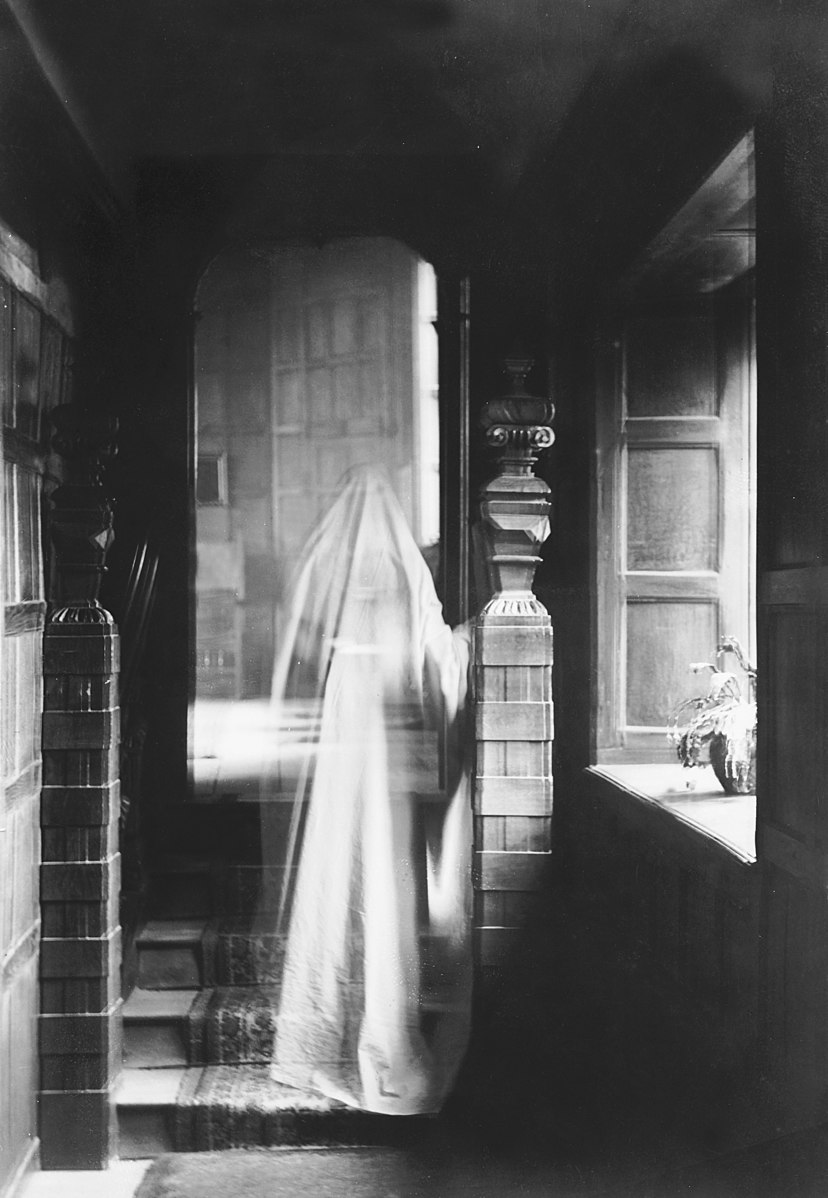 A ghost is blending between air and solid mass. 
