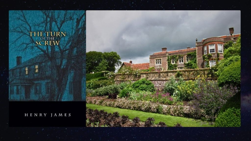 The turn of the scew book cover next to the mansion it's based on