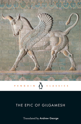 "The Epic of Gilgamesh" book cover, PRH edition showing a winged horse carved into stone.