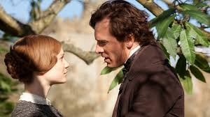 'Jane Eyre' 2011 movie adaptation with Jane and Mr. Rochester looking at each other