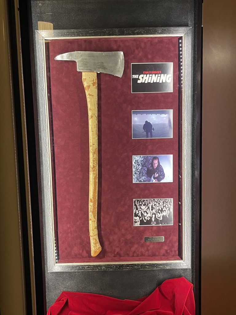 The display of the axe used in The Shining movie.