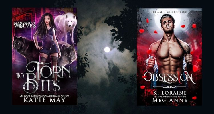 full moon background with two werewolf romance book covers on top