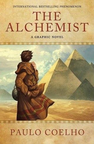 The-Alchemist-graphic-novel-cover-man-looking-at-pyramids
