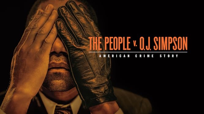 The People v. O.J. Simpson series promotional image, O.J. Simpson covering his face with his hands, one of which is gloved.