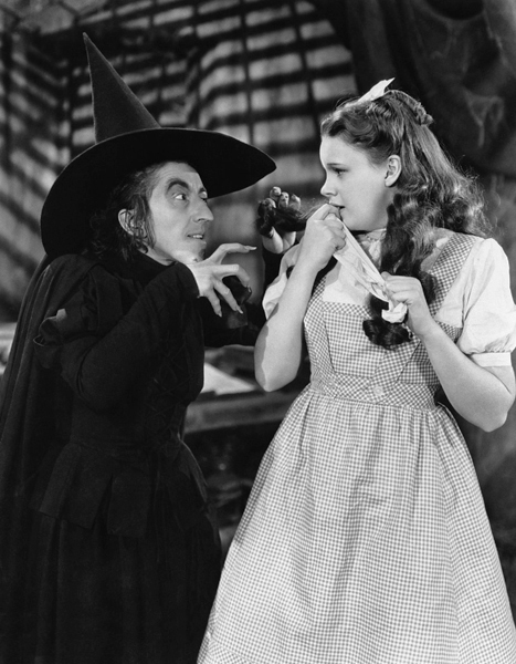 From The Wizard of Oz, Dorothy confronts the Wicked Witch of the West.
