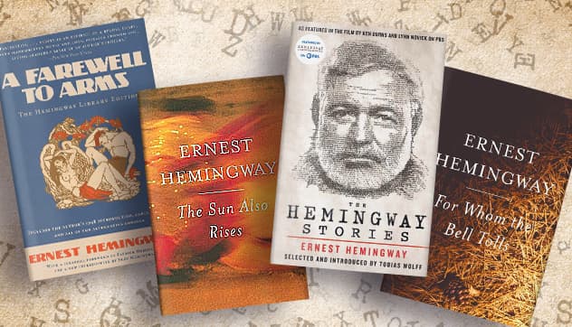 Ernest Hemingway covers of his most famous books