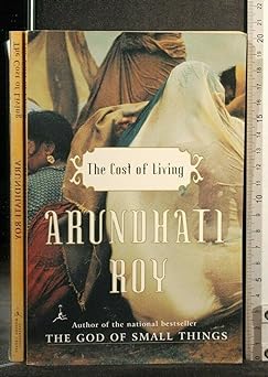 'The Cost of Living' by Arundhati Roy book cover showing tents outside and a half-profile of a woman