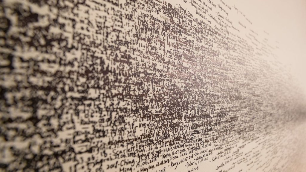Bunch of words written in a paper 