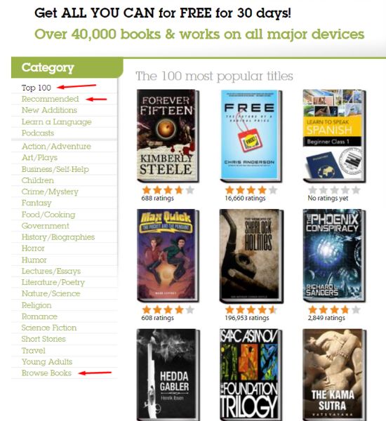 All You Can Books Ebook Collection website page