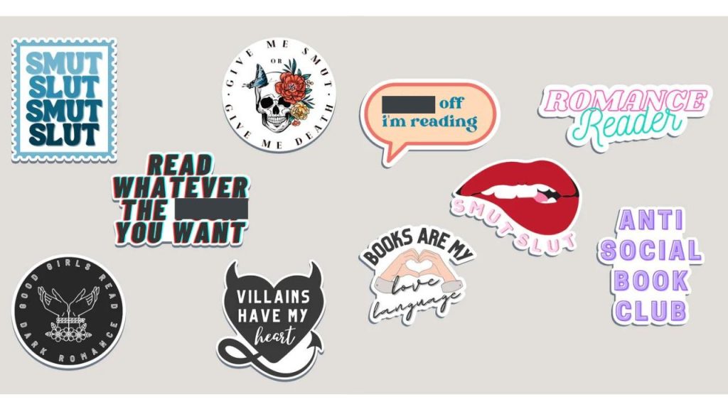 collection of romance and smutty stickers