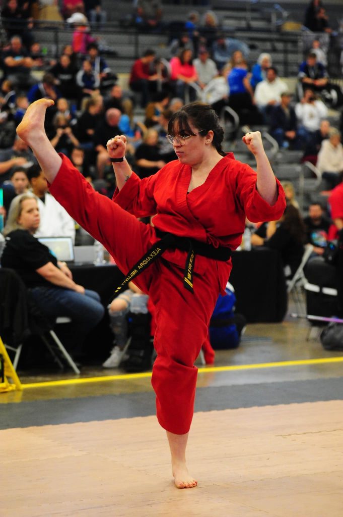 Bookstr writer Alexandra Mellott in a martial arts competition.