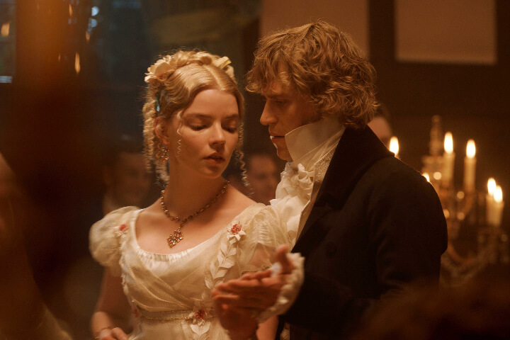 Emma and Mr. Knightley from the 2020 'Emma.' film dancing.