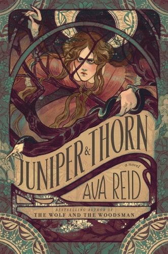 juniper and thorn book cover, maroon and green cover
