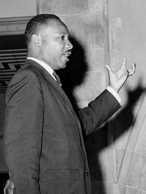Martin Luther King Jr. speaking.