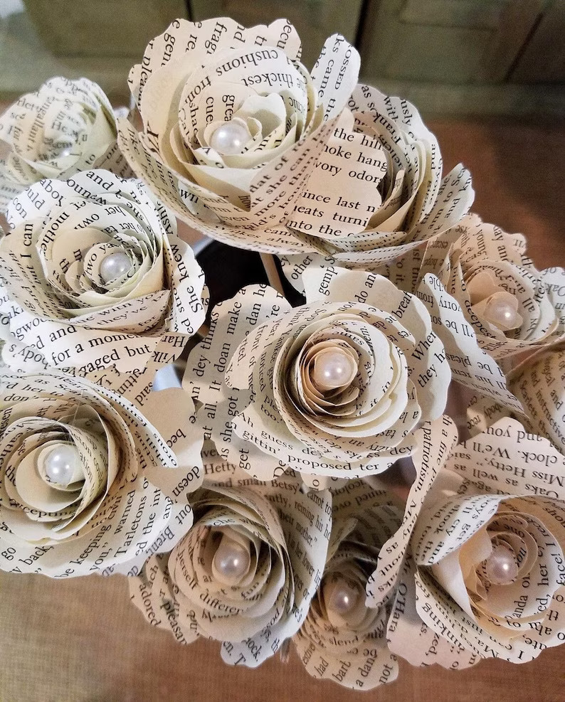 Book flowers from etsy.