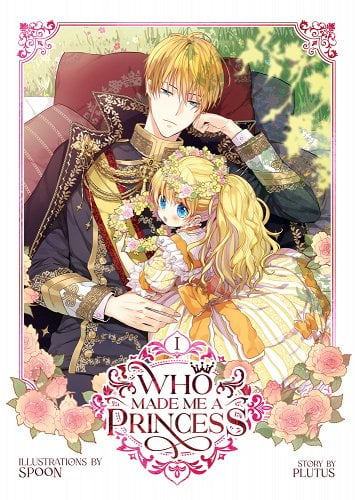 Blonde man in dress clothes laying down holding a little blonde girl in a dress and flower crown