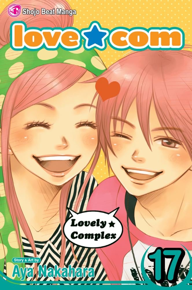 Love Com cover, Risa and Otani smiling widely.