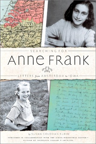 A photo of Anne Frank next to a map of the Netherlands. Underneath is a picture of Juanita and a letter from one of the girls to the other.