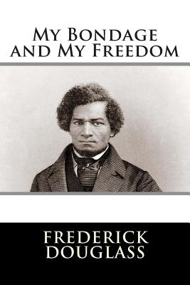 A black and white portrait of Frederick Douglass in a suit.