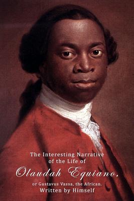 A portrait of Olaudah Equiano in a red suit and black hair in the style of a powdered wig.