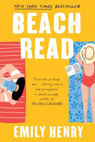 Beach Read cover by Emily Henry with two people laying on beach towels. 