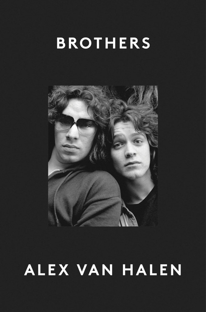 The cover of Alex Van Halen's soon to be released novel called Brothers with a portrait of Alex and Eddie Van Halen together.