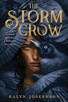 'The Storm Crow' by Kalyn Josephson book cover showing Thia covered by crows.