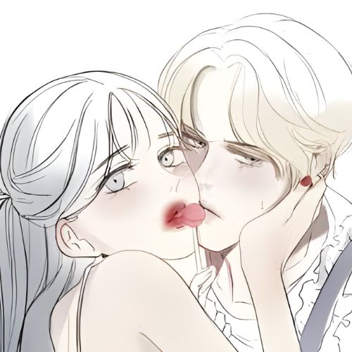 Illustrated cover of a woman licking a lollypop help by a man she's holding close.