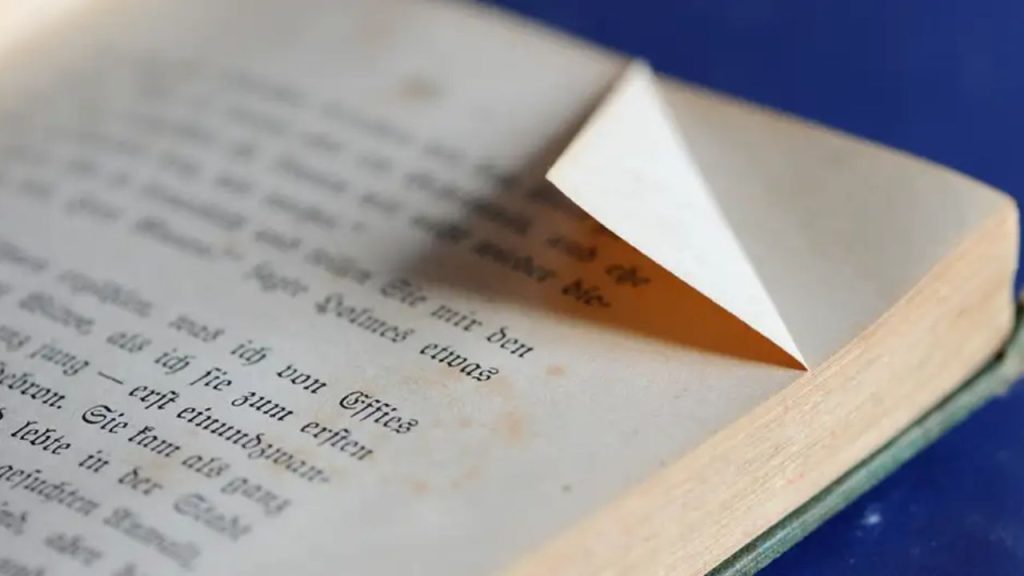 Book with a bent edge