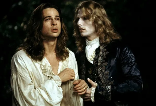 brad pitt and tom cruise in old fashioned clothes.