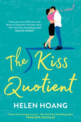 'The Kiss Quotient' by Helen Hoang book cover showing Stella and Michael kissing.