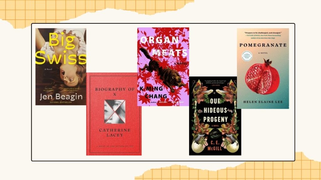 Five book covers to showcase the finalists for the Lesbian Fiction category.