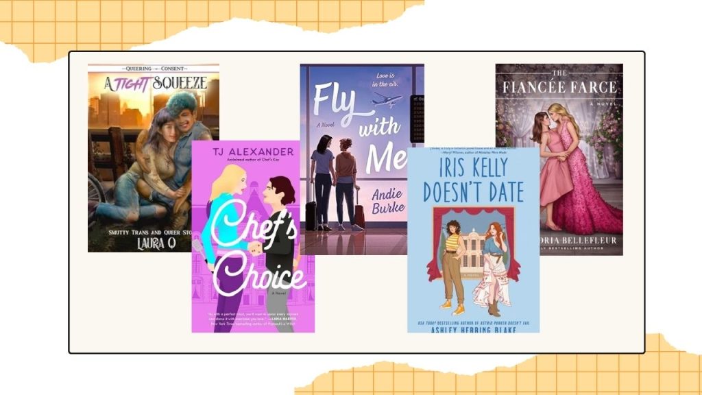 Five book covers to showcase the finalists for the LGBTQ+ Romance and Erotica category.