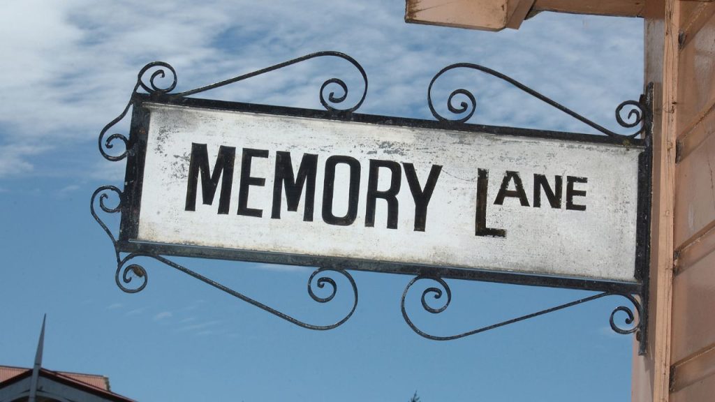 A sign that reads "Memory Lane."