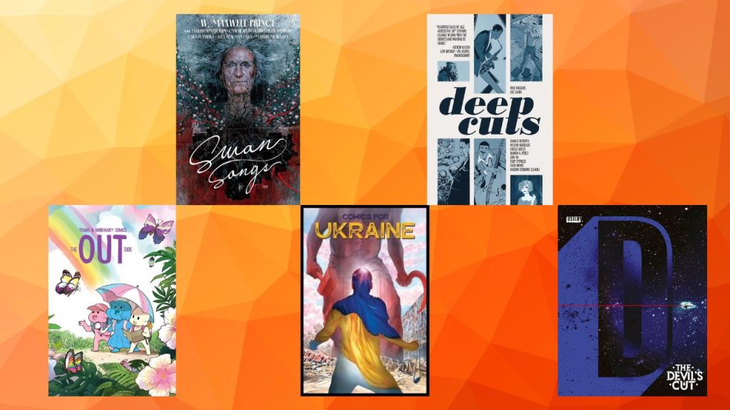 A slide featuring some of the nominated stories for "Best Anthology."
