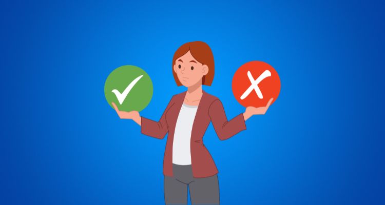 Woman making a decision.