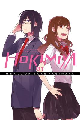 'Horimiya' by Hero and Daisuke Hagiwara book cover showing Hori and Miyamura standing back to back.