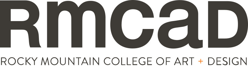 White background. Black text that says RMCAD Rocky Mountain College of Art and Design