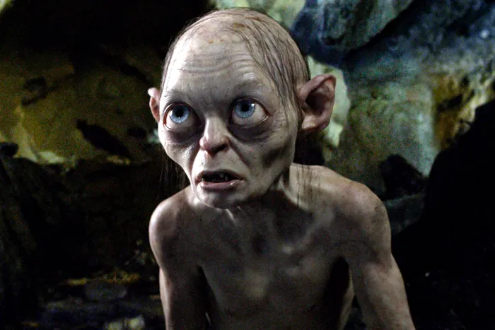 Gollum in a cave looking up