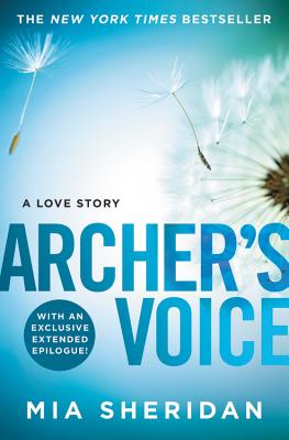 Archer's Voice book cover - light blue ombre with a dandelion being blown out of focus.