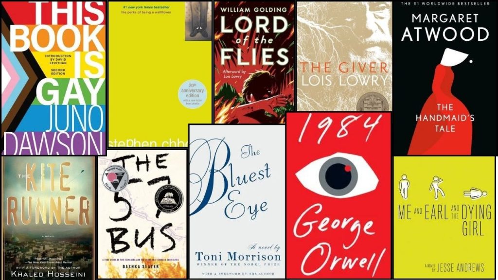 collage of banned books