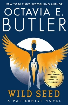 A figure of a woman with wings on the cover of Wild Seed by Octavia Butler