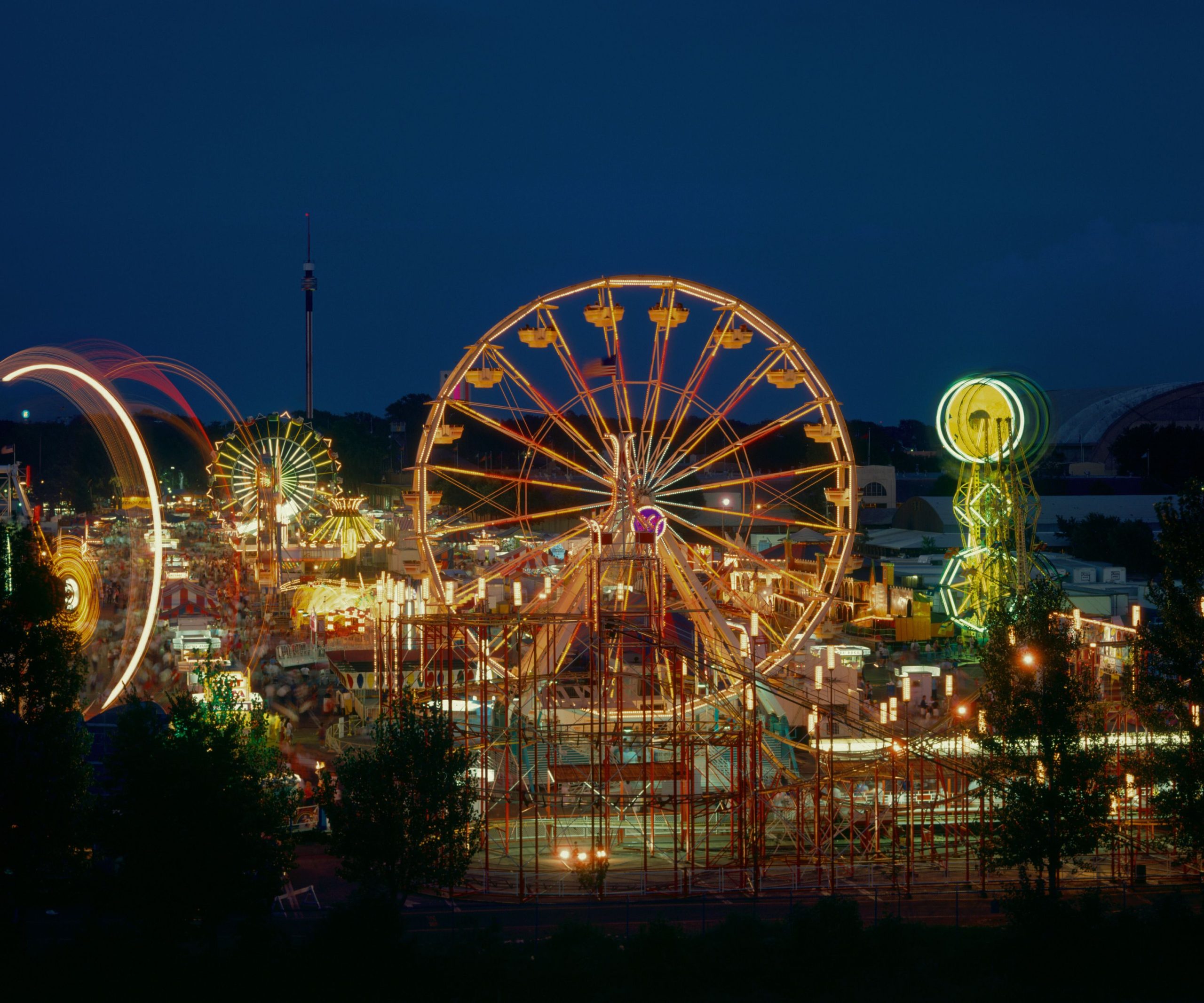 a fair at night