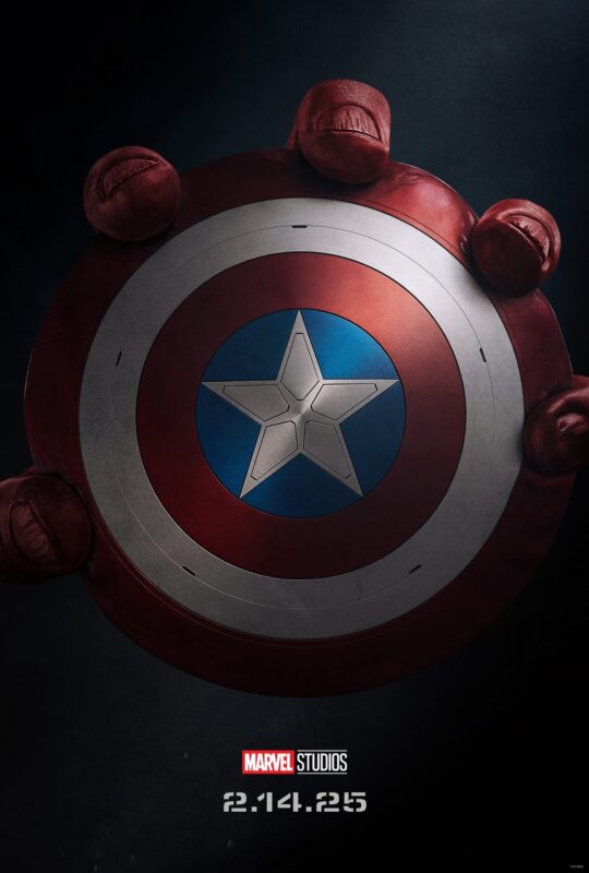 Captain America Brave New World Official Poster with a movie release date.