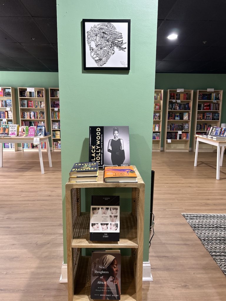 In-store book display featuring black authors.
