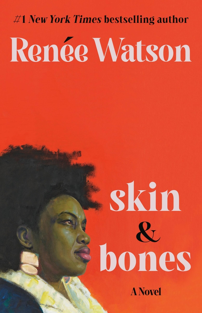 Skin and Bones book cover. Black woman looking over the horizon.