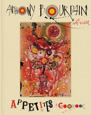 A beige background with a colorful painting of what resembles to be a person on the front. The title "Appetities Cookbook" is at the bottom in magazine and book letter clippings.