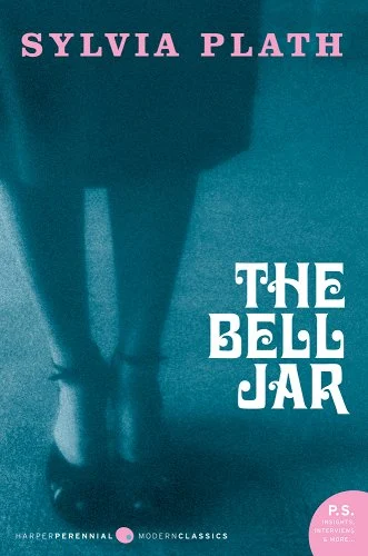 'The Bell Jar' by Sylvia Plath book cover showing a woman's legs.